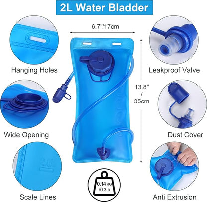 Small Lightweight Hydration Backpack with 2L Water Bladder for Race, Lightweight Running Water Vest for Hiking