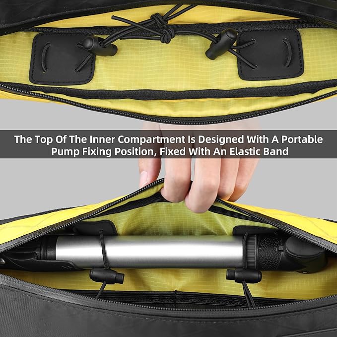 Bicycle Frame Bag Bike Triangle Bag Waterproof Bike Bag 2.4L with Dual Side Mesh Pockets for MTB Road Bike Cycling Commuting and Outdoor Adventures