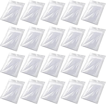 Juvale Disposable Rain Ponchos for Adults - 20-Pack, One Size, Clear Hooded - Plastic Ponchos Bulk & Emergency Rain Gear for Camping & Festivals