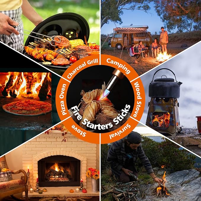 150Pcs Fire Starter - Natural Fire Starters for Campfires,Fireplace, Pellet Stove & Wood, Fire Pit, Smoker, BBQ, Chimney, Pizza Oven - Fire Starters for Grill, Charcoal Starter