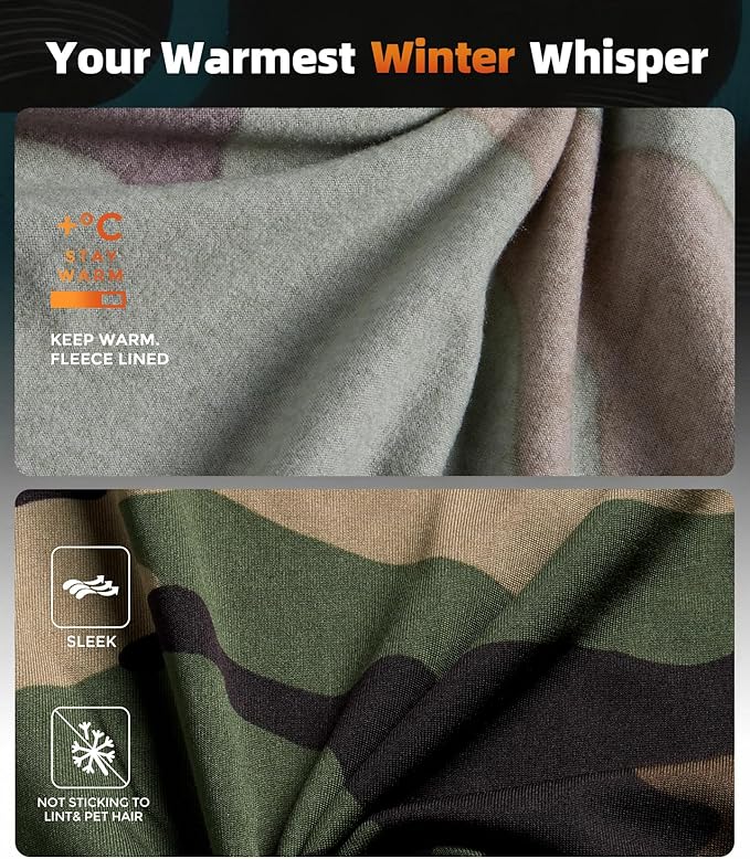 CL convallaria Mens Thermal Underwear Set with Fly Long Johns Base Layer Winter Hunting Gear Sport Top and Bottom