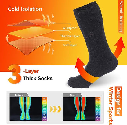 Sunew Warm Thermal Socks 4 Pack, Mens Womens Winter Heated Outdoor Skiing Thermal Socks
