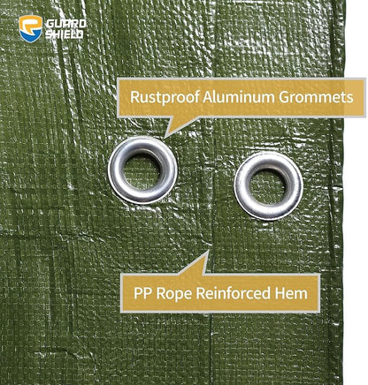 GUARD SHIELD Tarp Green Tarps Heavy Duty Waterproof 20x30 Feet Extra Large Outdoor Tarp Cover 12mil
