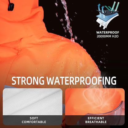 Coralrain Rain Suit Safety Waterproof Rain Jacket and Trouser Suit Raincoat With Hood lining For Men Women Adults Breathable