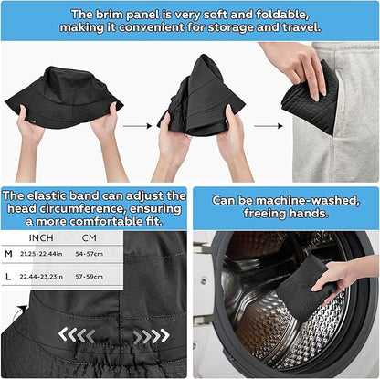 Sukeen Lightweight Bucket Hat for Women Quick-Dry Hiking Hat Packable Foldable UV Sun Hat for Outdoor Activities