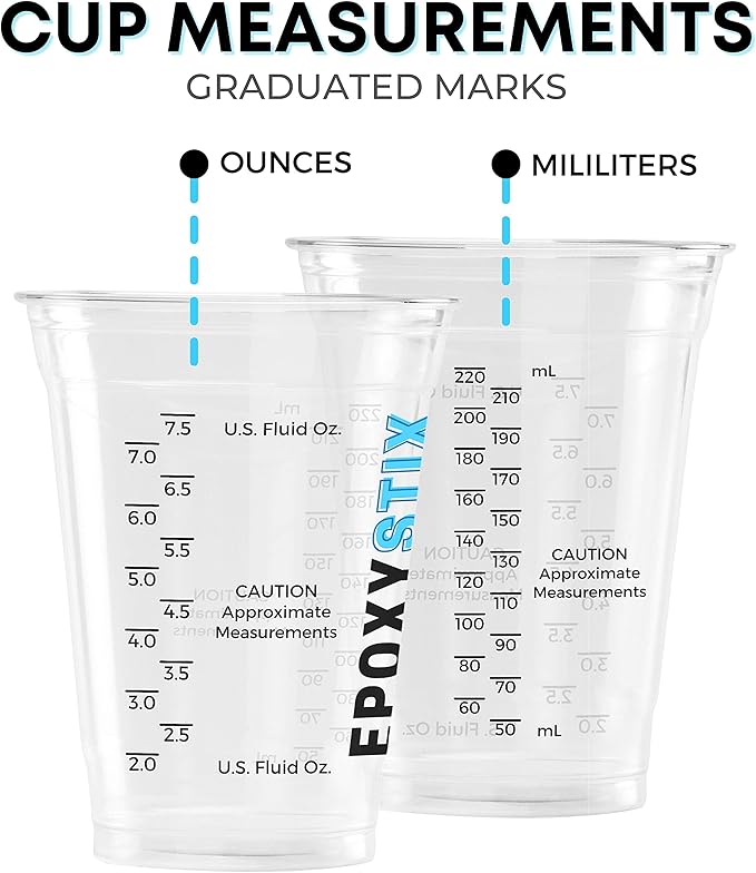 [Case Pack - 1000ct] 10oz Disposable Graduated Cups for Mixing Epoxy Resin - Measurements in mL and Oz - Multipurpose Reusable Paint, Epoxy, Stain, Liquid Mixing Cups