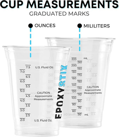 [Case Pack - 1000ct] 10oz Disposable Graduated Cups for Mixing Epoxy Resin - Measurements in mL and Oz - Multipurpose Reusable Paint, Epoxy, Stain, Liquid Mixing Cups