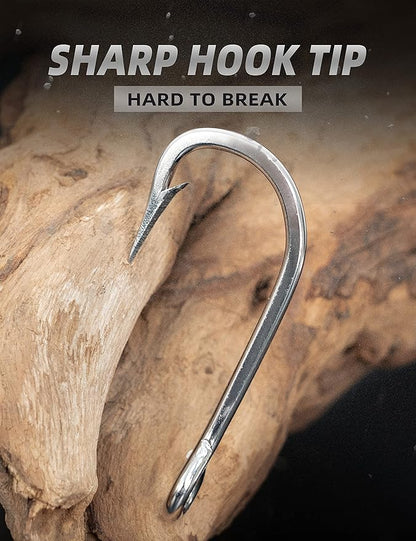 BLUEWING Needle Point 5pcs/10pcs Trolling Hooks Fishing Stainless Steel Extra Sharp for Freshwater Saltwater