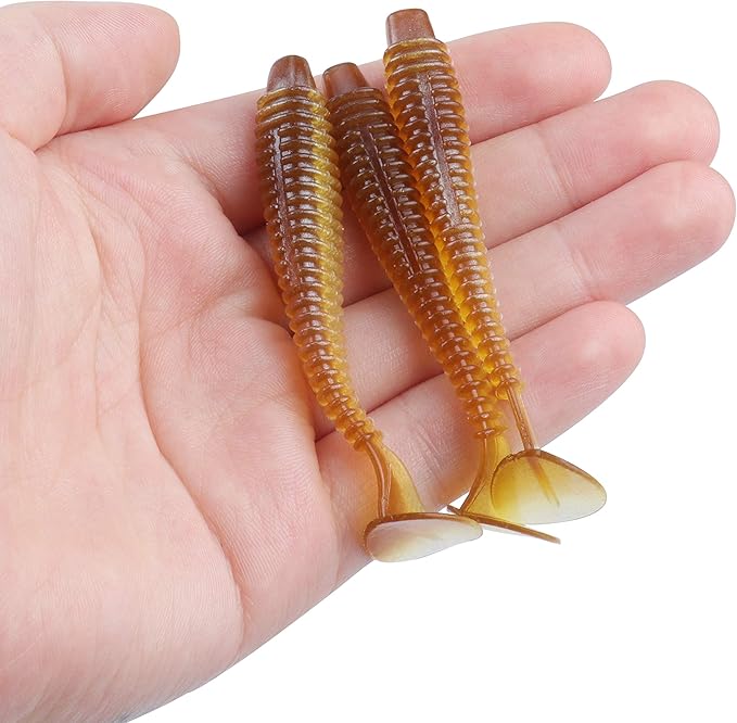 RUNCL Swimbaits Paddle 10/20/30/40PCS, 5/4/3/2 Inchs Paddle Tail, Soft Lure for Trout Crappie Bass, Durable Plastic Bait Swimmer for Saltwater/Freshwater, Fishing Lover's Gift