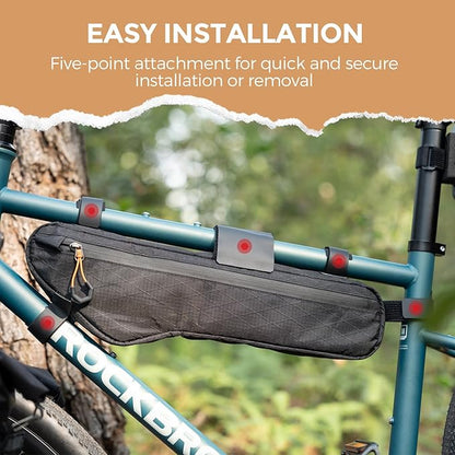 Bike Frame Bag Bike Triangle Bag Bicycle Under Tube Bike Bag,Cable Port & Pump Holder, Fits Hydration Pack for MTB & Road Bike Accessories