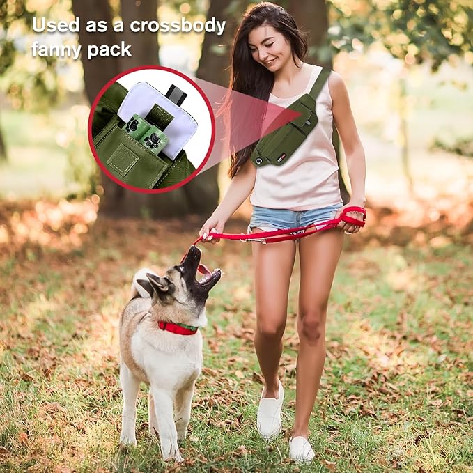 MAXTOP Large Fanny Pack Cross Body Bag Lightweight Belt Bag with Headphone Jack and 5-Zipper Pockets Adjustable Straps for Travel Dog Waliking Sports Running