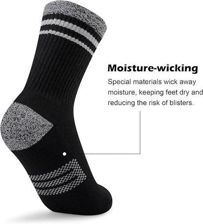 Gonii Women Athletic Crew Socks 5-6 Pairs - Comfort & Cushioned for Running, Hiking, Sports Arch Compression Socks