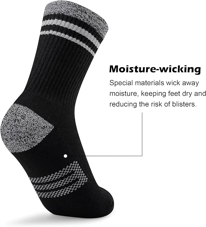 Gonii Women Athletic Crew Socks 5-6 Pairs - Comfort & Cushioned for Running, Hiking, Sports Arch Compression Socks