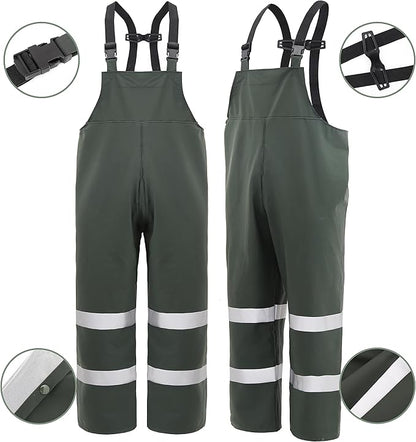 Rain Suit For Men & Women Waterproof Heavy Duty Rain Gear Reflective Jacket for Fishing Outdoor Work Raincoats