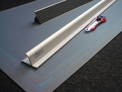 Victor 30-Inch Professional Aluminum Safety Ruler with Finger Guard Edge and Non-Slip Base - Great for Precision Cutting and Projects - Heavy-Duty Cutting Ruler for Safe Use