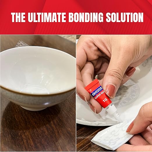 GH1200-1 Gram (Pack of 48) Single-Use Super Glue All Purpose, Super Fast, Thick & Strong Adhesive Superglue, Cyanoacrylate Glue for Hard Plastics, DIY Craft, Ceramics, Frame, Leather, Metal Etc