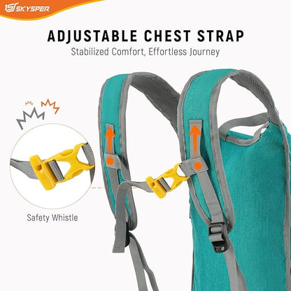 SKYSPER 15L/20L Foldable Hiking Backpack Lightweight Packable Travel Daypack with Chest Strap Small Folding Pack for Walking