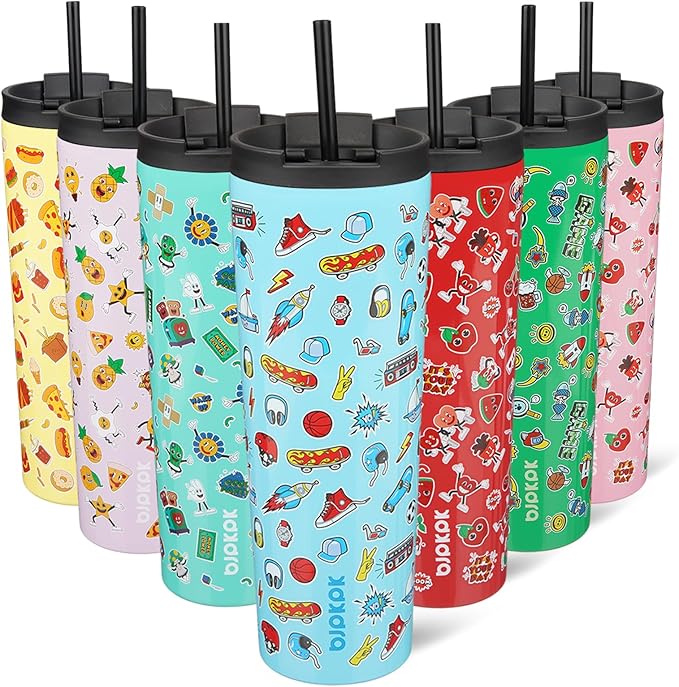 BJPKPK 30oz Insulated Tumbler With lid And Straw Stainless Steel Tumblers Travel Coffee Mug Reusable Thermal Cup,Playground