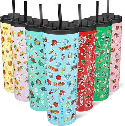 BJPKPK 30oz Insulated Tumbler With lid And Straw Stainless Steel Tumblers Travel Coffee Mug Reusable Thermal Cup,Playground