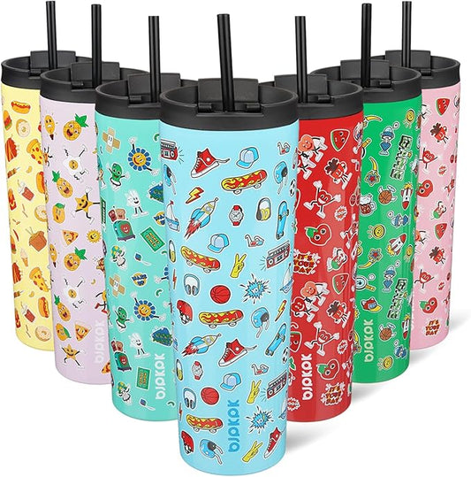 BJPKPK 30oz Insulated Tumbler With lid And Straw Stainless Steel Tumblers Travel Coffee Mug Reusable Thermal Cup,Playground