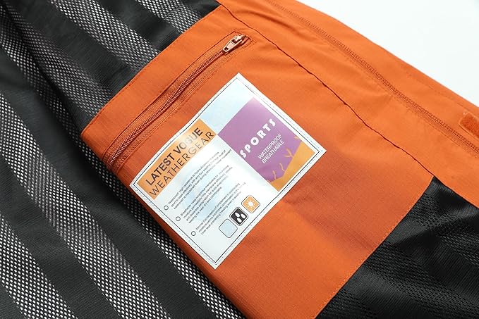 OTU Men's Lightweight Waterproof Hooded Rain Jacket Outdoor Raincoat Shell Jacket for Hiking Travel