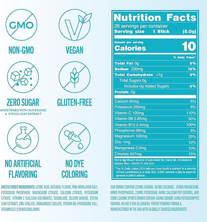 TREVI™ Sugar Free Electrolytes - Drink Mix Hydration Powder Packets - 28 Count - Arctic Frost