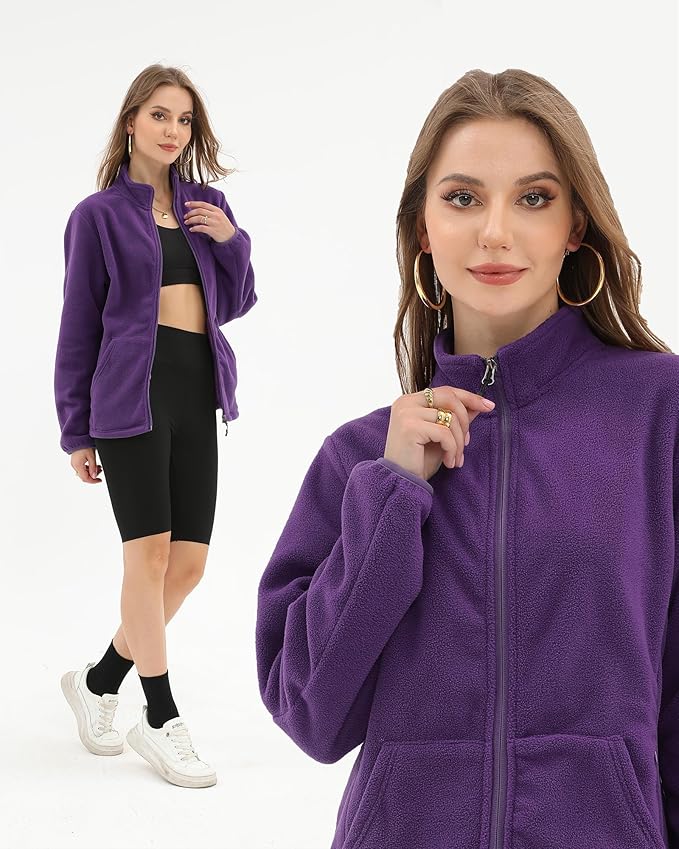 Argstar Women's Fleece Jacket with 6 Pockets (XS-2XL)