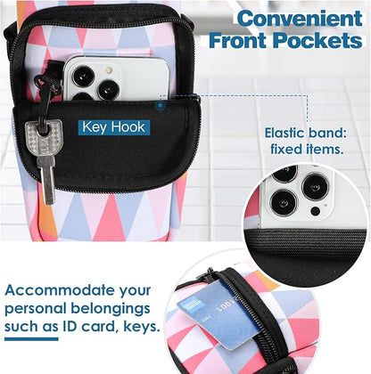 Nuovoware Water Bottle Carrier Bag,25oz/40oz/64oz Bottle Pouch Holder,Adjustable Shoulder Hand Strap 2 Pocket Sling Neoprene Sleeve Sports Accessories for Hiking Travelling Camping