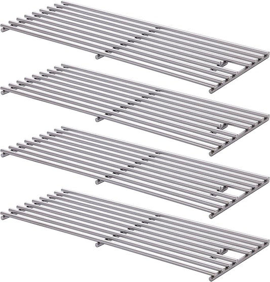 4 Pack 8mm Process Upgrade Stainless Steel BBQ Grill Grates Replacement Parts for Bull 16517 18248 LP, 18249 NG,BBQ Angus,Brahma, Lonstar Select, Outlaw Steer Premium, Lonestar Select,7 Burner Premium