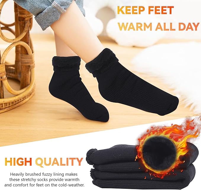 Sunew Warm Thermal Socks 4 Pack, Mens Womens Winter Heated Outdoor Skiing Thermal Socks