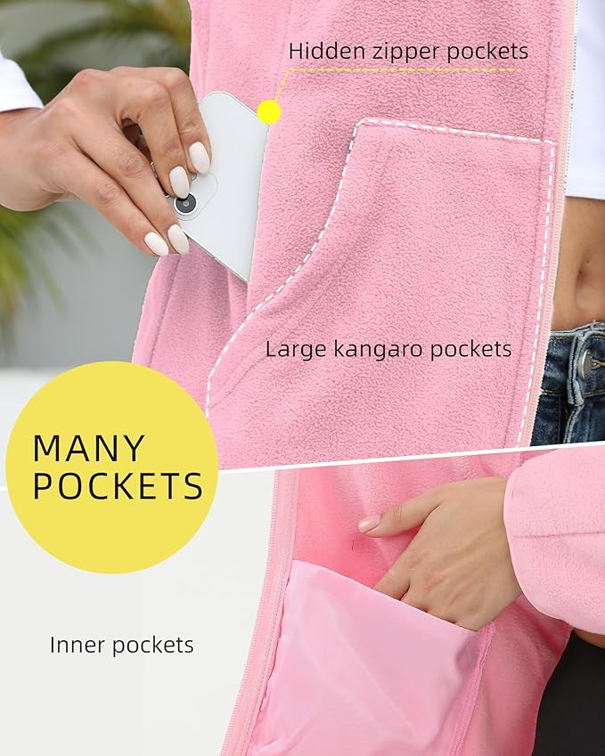 Argstar Women's Fleece Jacket with 6 Pockets (XS-2XL)