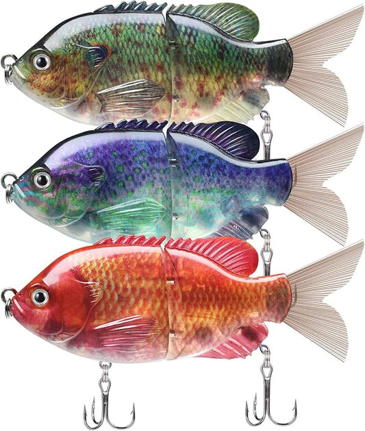 TRUSCEND Easy Catch Swimmax, Magic Noisy Turbulent Wiggling and Vibrating Actions for More Bites, Segmented Swimbait Jointed by Dyneema Strongest Fiber, Lifelike Fishing Lures for Relax Family Fishing