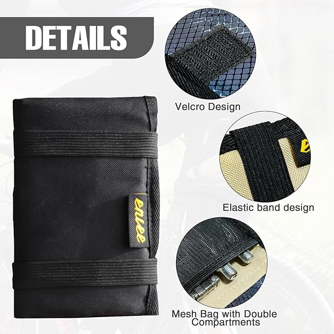 WEEROCK Bike Saddle Bag for Bicycle Tool, Small Size Foldable Waterproof Bike Seat Bag for Bike Repair Tools, Black