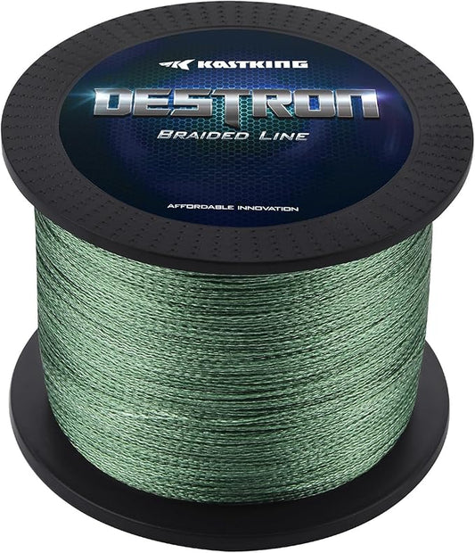 KastKing Destron Braided Fishing Line, Highly Abrasion Resistant, Improved Knot Strength, Ultra-Thin Diameter Superline, Zero Stretch & Memory, CFT “Color Fast Technology”, 75% Thinner Than Mono