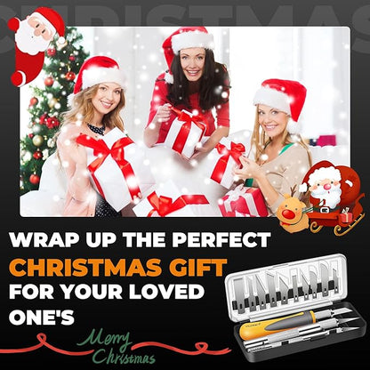 MulWark Exacto Knife Set | Craft Knife Kit | 16pc Precision Craft Hobby Kit with Razor Sharp Knives for Wood, Crafting, Leather, Scrapbooking & Modeling