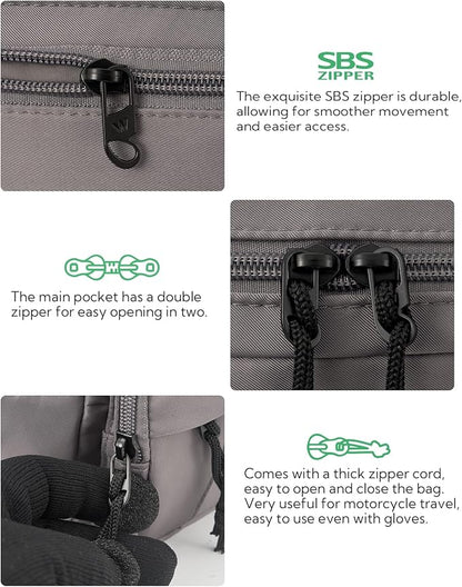 WATERFLY Fanny Pack Waist Packs: Large Crossbody Fanny Packs for Women Men with 5 Zipper Pockets Adjustable Strap Waist Bags Hip Pack for Traveling Cycling Running Hiking-Gray