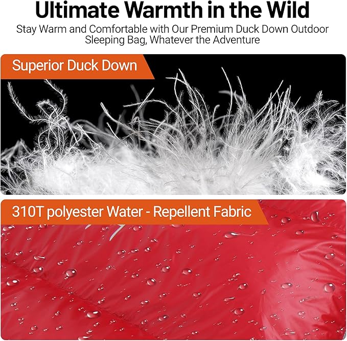 Himalaya 0 Degree Sleeping Bag for Adult Ultralight Down, -20°F-40°F, Cold Weather, Autumn & Winter, Hiking Backpacking Sleeping Bags