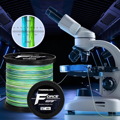ThonrsLine Force Braided Fishing Line - Incredible Abrasion Resistant Braided Lines for Saltwater or Freshwater - Camo Design Braid for Extra Visibility