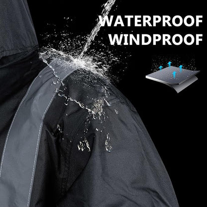 Hi Vis Reflective Safety Rain Jacket and Pants for Men 300D Oxford Waterproof Rain Gears Construction Work Jacket