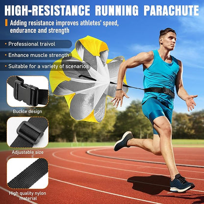 Agility Ladder, Speed Training Equipment Set, 20ft Agility Ladder, 12 Soccer Cones, 4 Hurdles, Jump Rope, Running Parachute, Basketball Football Soccer Training Equipment for Kids, Youth, Adults