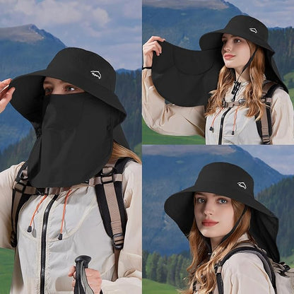 Sun Hat for Men Women with Neck Flap,UPF 50+ UV Protective Hiking Fishing Hats,Wide Brim Sun Hat for Women&Men