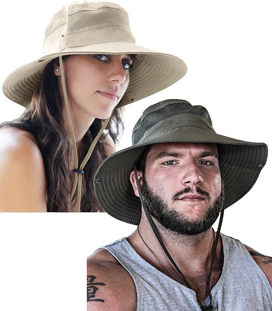 GearTOP Safari Hat for Men Sun Hats for Women UV Protection UPF 50+ Fishing, Gardening, Hiking Hat (22-23 1/2")