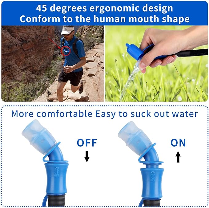 Hydration Bladder 2 Liter, BPA Free Water Bladder for Hiking Backpack Water Storage Bag with Insulated Tube, Hydration Backpack Replacement for Outdoor Camping Running Hiking