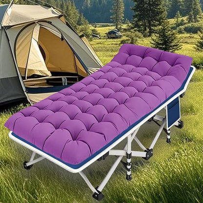 2 Pack Camping Cot with Comfortable Mattress 2 Person Cots for Sleeping Sleeping Cot Folding Cot with Carry Bag Camping Bed Heavy Duty for Home Outdoor Travel
