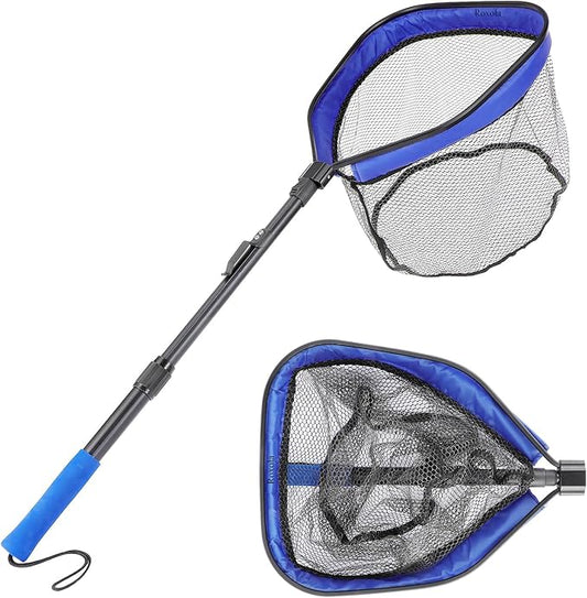Floating Fishing Net, Foldable for Easy Storage, Retractable, Ideal for Bass, Trout, Kayak & Boat Fishing, Easy Catch & Release