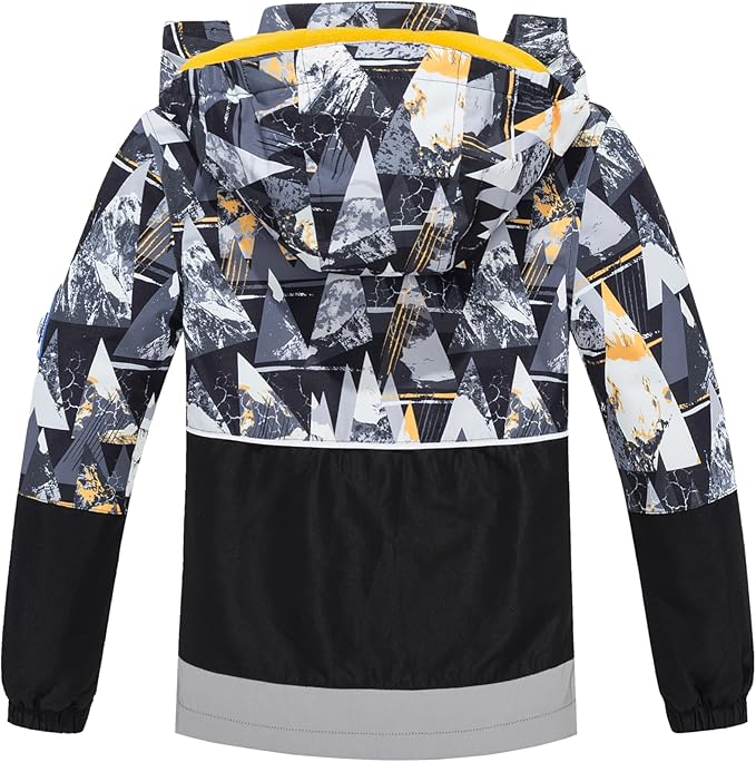 MGEOY Boys Girls Rain Jackets Lightweight Waterproof Hooded Raincoats Windbreakers for Kids 4-14Y