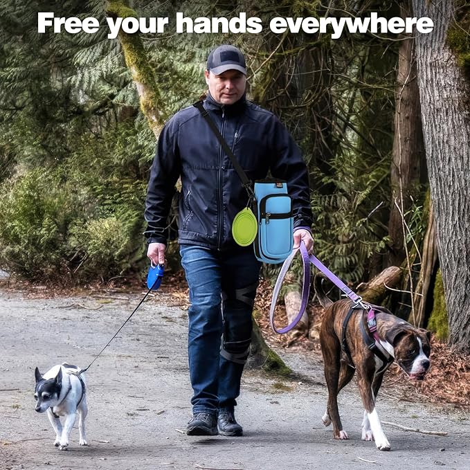 Nuovoware Water Bottle Carrier Bag,25oz/40oz/64oz Bottle Pouch Holder,Adjustable Shoulder Hand Strap 2 Pocket Sling Neoprene Sleeve Sports Accessories for Hiking Travelling Camping