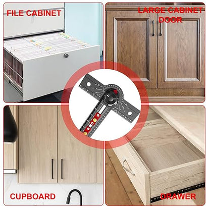 29 Inch Woodworking T Square Ruler, Aluminum Alloy, Adjustable Angle 15-165° Measurement Tool, Precision Drilling Positioning Guide for Carpentry, Drafting, Contractor, Scribe Crafting, Drywall