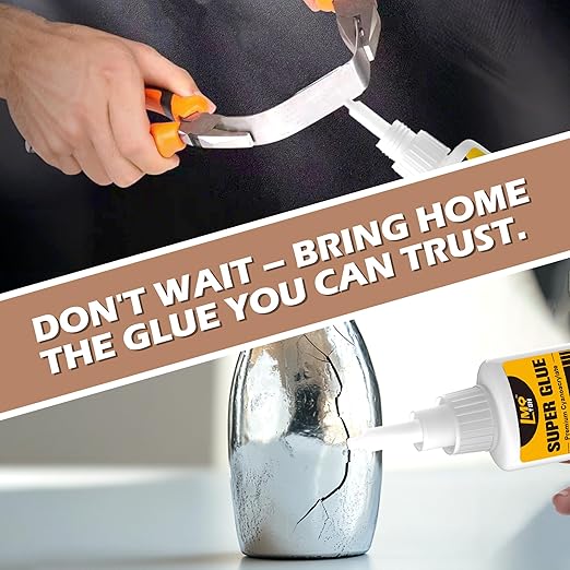 Metal Super Glue Liquid, 60g Clear Instant Thick CA Glue for Stainless Steel Aluminum DIY Crafts and Repairs, Fast Drying High Strength All Purpose Permanent Professional Cyanoacrylate Adhesives