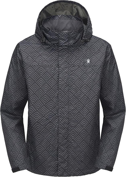 Little Donkey Andy Men's Waterproof Rain Jacket Outdoor Lightweight Rain Shell Coat for Hiking,Golf,Travel